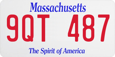 MA license plate 9QT487