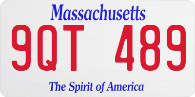 MA license plate 9QT489