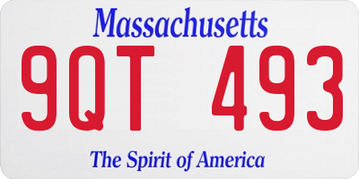 MA license plate 9QT493
