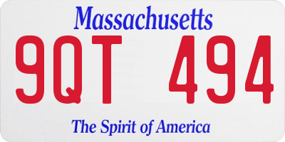 MA license plate 9QT494