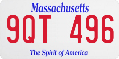 MA license plate 9QT496