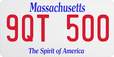MA license plate 9QT500