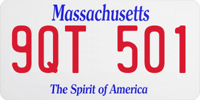 MA license plate 9QT501