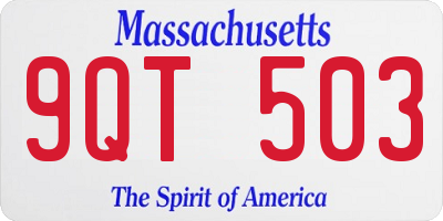 MA license plate 9QT503