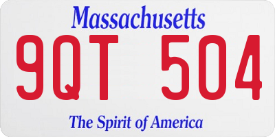 MA license plate 9QT504
