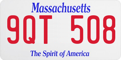 MA license plate 9QT508