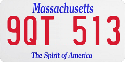 MA license plate 9QT513