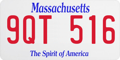 MA license plate 9QT516