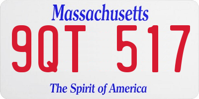 MA license plate 9QT517