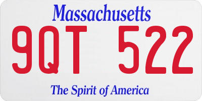 MA license plate 9QT522