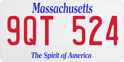 MA license plate 9QT524