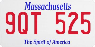 MA license plate 9QT525