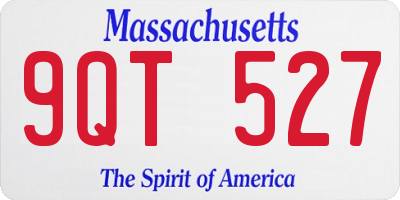 MA license plate 9QT527