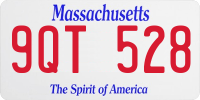 MA license plate 9QT528