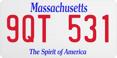 MA license plate 9QT531