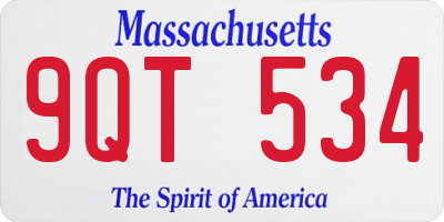 MA license plate 9QT534