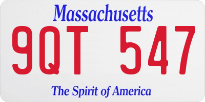 MA license plate 9QT547