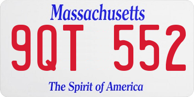 MA license plate 9QT552