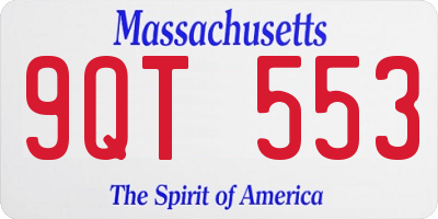 MA license plate 9QT553