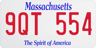 MA license plate 9QT554