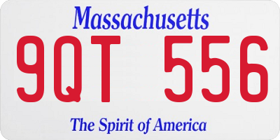 MA license plate 9QT556
