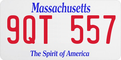MA license plate 9QT557