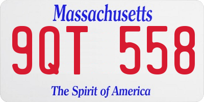 MA license plate 9QT558