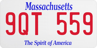 MA license plate 9QT559