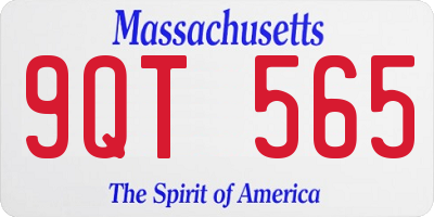 MA license plate 9QT565