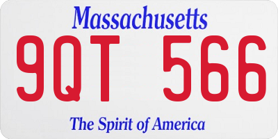 MA license plate 9QT566