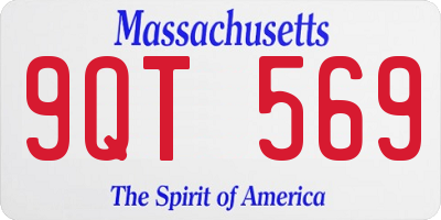 MA license plate 9QT569