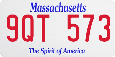 MA license plate 9QT573