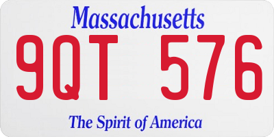 MA license plate 9QT576