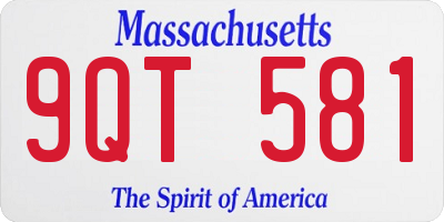 MA license plate 9QT581