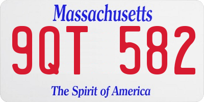 MA license plate 9QT582