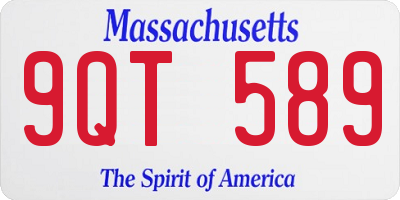 MA license plate 9QT589