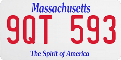 MA license plate 9QT593