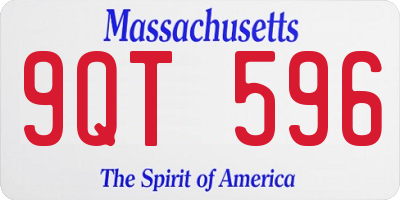 MA license plate 9QT596