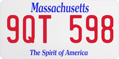 MA license plate 9QT598