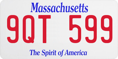 MA license plate 9QT599