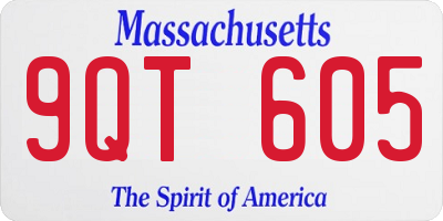 MA license plate 9QT605