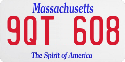 MA license plate 9QT608