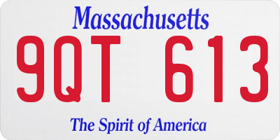 MA license plate 9QT613