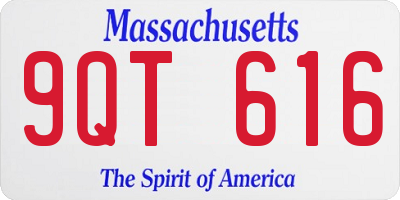 MA license plate 9QT616