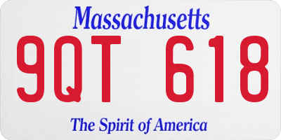 MA license plate 9QT618