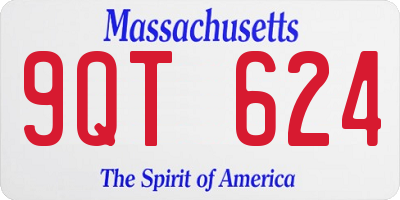 MA license plate 9QT624