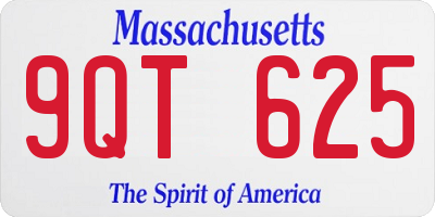 MA license plate 9QT625
