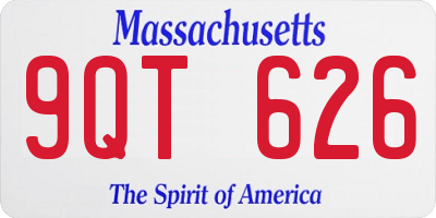 MA license plate 9QT626