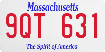 MA license plate 9QT631
