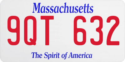 MA license plate 9QT632